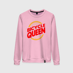 Свитшот хлопковый женский Велосипедная королева, цвет: светло-розовый