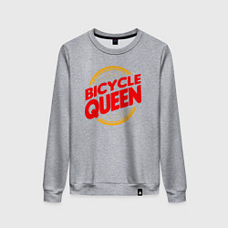 Свитшот хлопковый женский Велосипедная королева, цвет: меланж