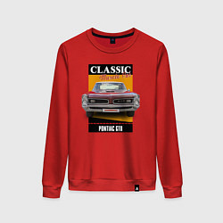 Свитшот хлопковый женский Американский маслкар 60-х Pontiac GTO, цвет: красный