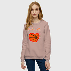 Свитшот хлопковый женский Basket love, цвет: пыльно-розовый — фото 2