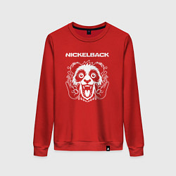 Свитшот хлопковый женский Nickelback rock panda, цвет: красный