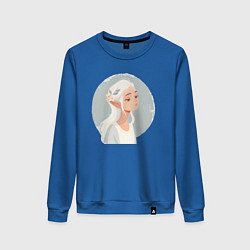 Свитшот хлопковый женский Эльфийка Задумчивая, цвет: синий