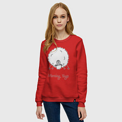 Свитшот хлопковый женский Утро и йога, цвет: красный — фото 2