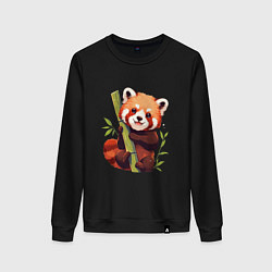 Свитшот хлопковый женский The Red Panda, цвет: черный