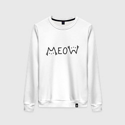 Свитшот хлопковый женский Мяу котики, цвет: белый