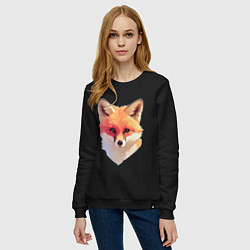 Свитшот хлопковый женский Foxs head, цвет: черный — фото 2