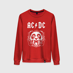 Свитшот хлопковый женский AC DC rock panda, цвет: красный