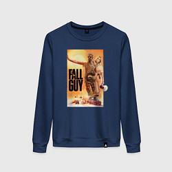 Свитшот хлопковый женский Эмили Блант и Райан Гослинг каскадеры, цвет: тёмно-синий