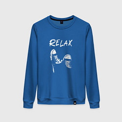Свитшот хлопковый женский Relax, цвет: синий