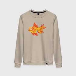Свитшот хлопковый женский Golden fish, цвет: миндальный