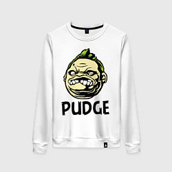 Свитшот хлопковый женский Pudge Face, цвет: белый