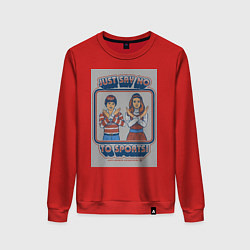 Свитшот хлопковый женский Скажи нет спорту, цвет: красный