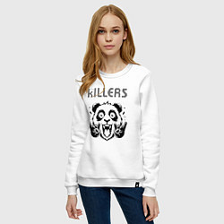 Свитшот хлопковый женский The Killers - rock panda, цвет: белый — фото 2