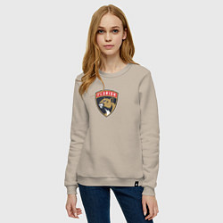 Свитшот хлопковый женский Florida Panthers NHL, цвет: миндальный — фото 2