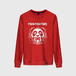 Свитшот хлопковый женский Foo Fighters rock panda, цвет: красный