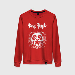 Свитшот хлопковый женский Deep Purple rock panda, цвет: красный