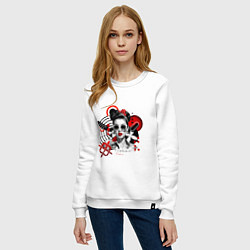 Свитшот хлопковый женский Gravitation Three pop art girl, цвет: белый — фото 2