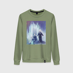 Свитшот хлопковый женский Жизнь с нуля в альтернативном мире, цвет: авокадо