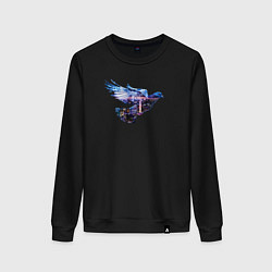 Женский свитшот Голубь с ночным городом внутри