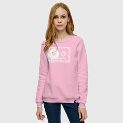 Свитшот хлопковый женский Audio tape, цвет: светло-розовый — фото 2