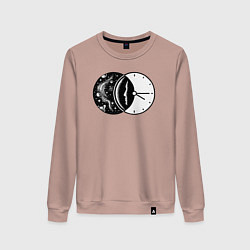 Свитшот хлопковый женский Космическое время, цвет: пыльно-розовый