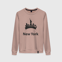 Свитшот хлопковый женский New York mood, цвет: пыльно-розовый