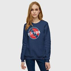 Свитшот хлопковый женский New York seal, цвет: тёмно-синий — фото 2