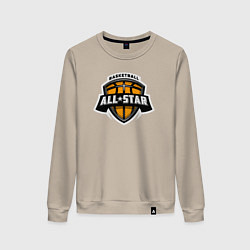 Свитшот хлопковый женский All-star basket, цвет: миндальный