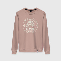Свитшот хлопковый женский Gym fitness club, цвет: пыльно-розовый