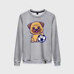Свитшот хлопковый женский Бульдог футболист, цвет: меланж