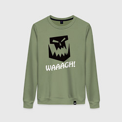 Свитшот хлопковый женский Warhammer waaagh, цвет: авокадо