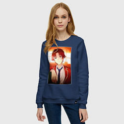 Свитшот хлопковый женский Киётака Аянокоджи, цвет: тёмно-синий — фото 2