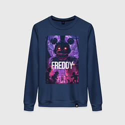 Свитшот хлопковый женский Freddy - мишка Фредди, цвет: тёмно-синий