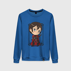 Свитшот хлопковый женский Арт на аниме владыка демонов и его девушка эльфийк, цвет: синий