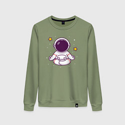 Свитшот хлопковый женский Космический релакс, цвет: авокадо