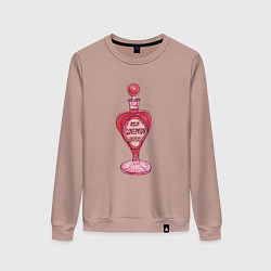 Свитшот хлопковый женский Люблю себя зелье, цвет: пыльно-розовый