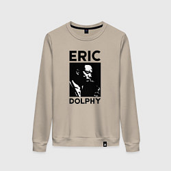 Свитшот хлопковый женский Eric Dolphy jazz legend, цвет: миндальный
