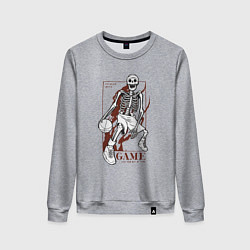 Свитшот хлопковый женский Я никогда не проигрывал у меня просто закончилось, цвет: меланж