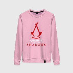 Свитшот хлопковый женский Assassins creed shadows logo, цвет: светло-розовый