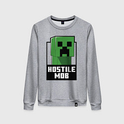 Свитшот хлопковый женский Minecraft hostile mob, цвет: меланж