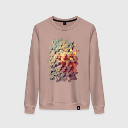 Свитшот хлопковый женский Гексагон в цвете, цвет: пыльно-розовый