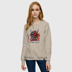 Свитшот хлопковый женский Sumurai, цвет: миндальный — фото 2