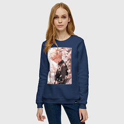 Свитшот хлопковый женский Моя геройская академия Кацуки Бакуго причуда, цвет: тёмно-синий — фото 2