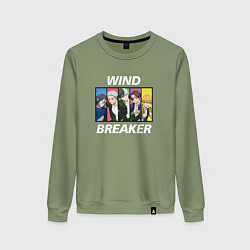 Свитшот хлопковый женский Wind Breaker, цвет: авокадо