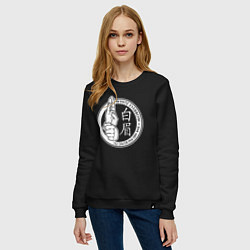 Свитшот хлопковый женский Международная федерация - тхэквондо, цвет: черный — фото 2