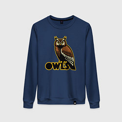 Свитшот хлопковый женский Owls, цвет: тёмно-синий