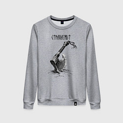 Свитшот хлопковый женский Топор велеса - страха нет, цвет: меланж