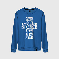 Свитшот хлопковый женский Depeche mode - logo, symbolism, цвет: синий