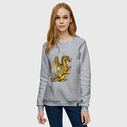 Свитшот хлопковый женский HOMM3 gold dragon, цвет: меланж — фото 2