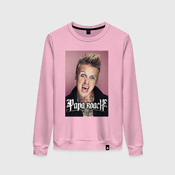 Свитшот хлопковый женский Papa Roach - Jacoby Shaddix, цвет: светло-розовый